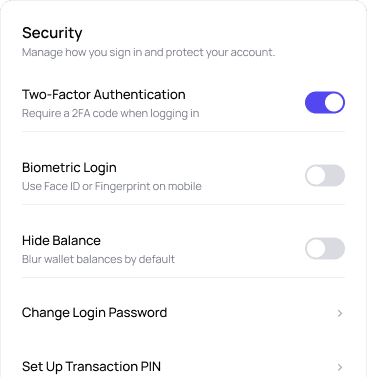 Security settings